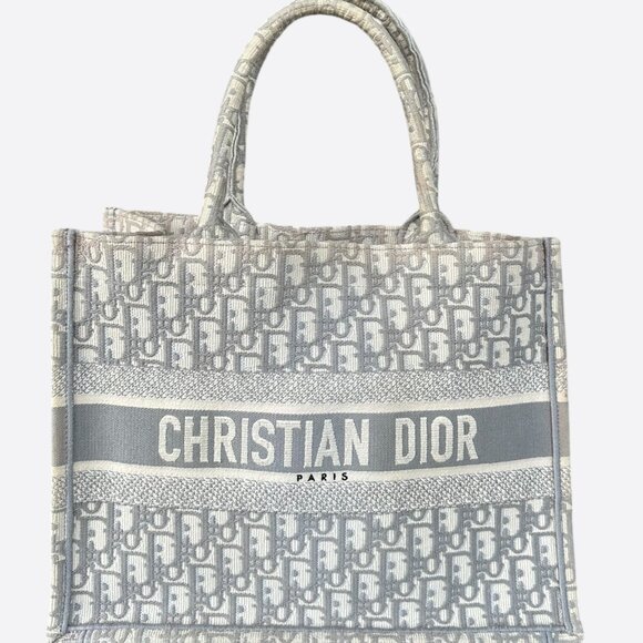 Dior Beige & Grey Oblique Medium Book Tote - Picture 1 of 7
